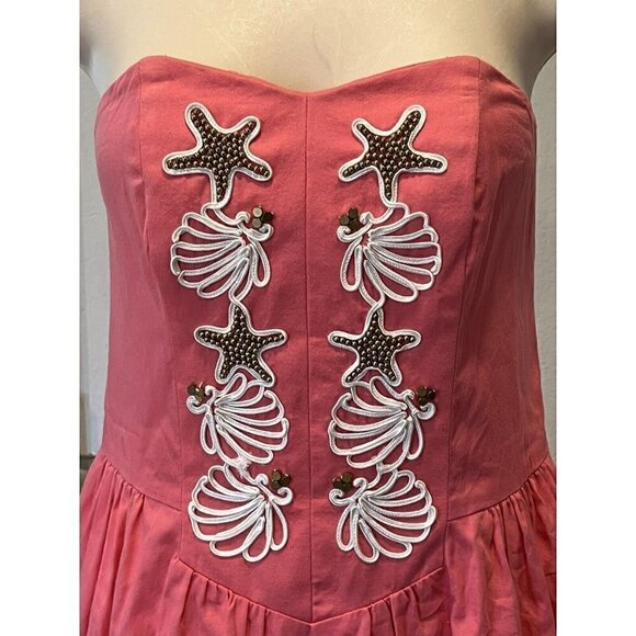 Lilly PULITZER Mayfield Pink Seeing Stars Strapless Fit Flare Dress - Picture 13 of 14